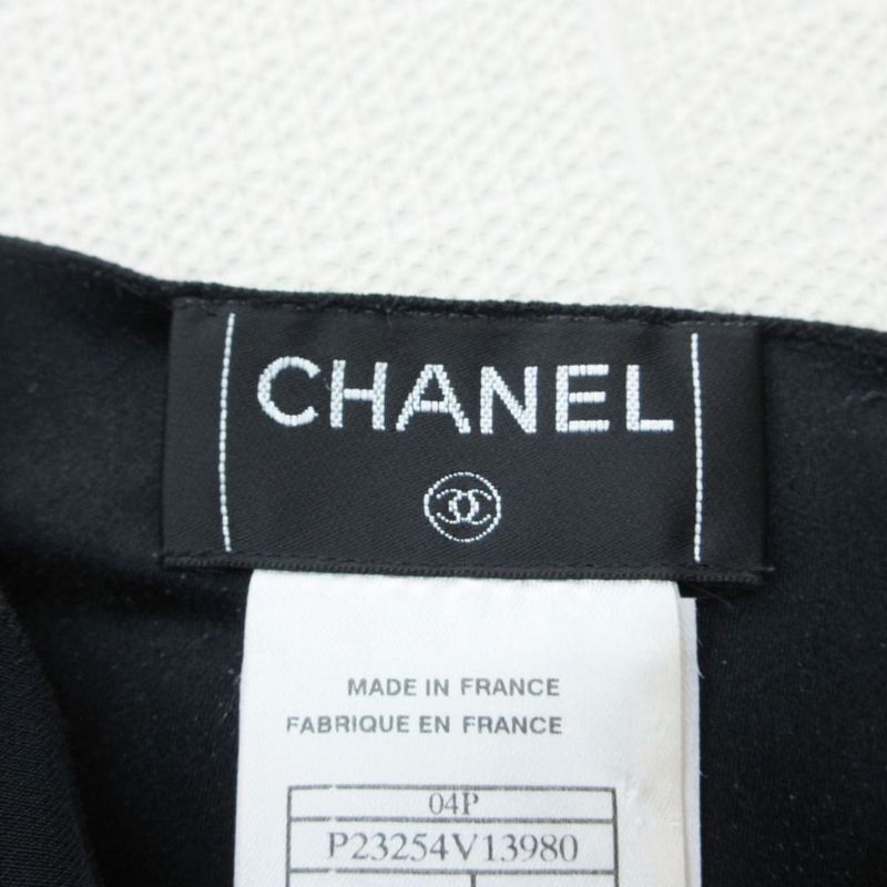 Chanel Silk Blouse Shirt Sleeveless Back Button 38