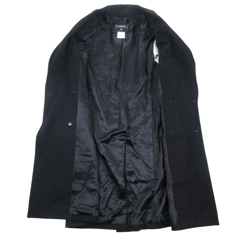 Chanel Vintage Cashmere Long Coat Jacket Double Breasted 38