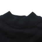 Dior Vintage Knit Sweater Long Sleeve Mock Neck Crest Embroidery Top