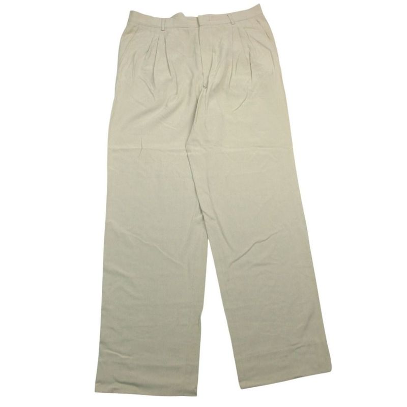 Versace Vintage Gianni Silk Trousers Pants 3 Tuck 52 XL Beige