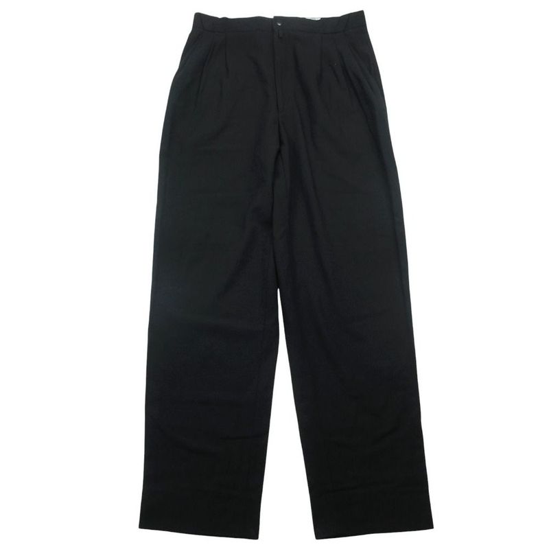 Versace Vintage Gianni Trousers 3 Tuck Pants Wool Nylon Black