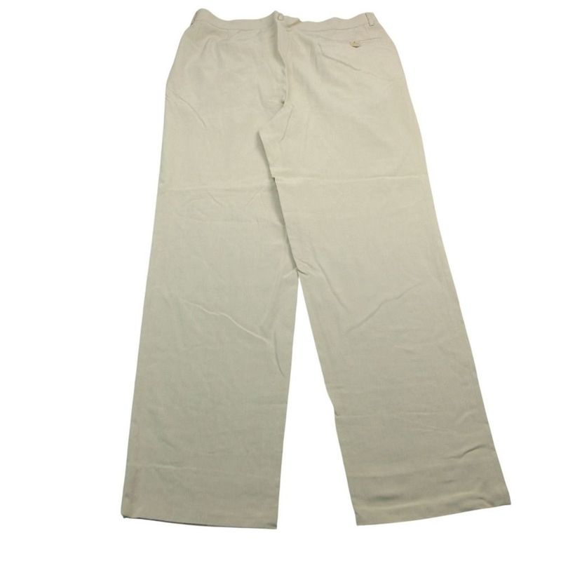 Versace Vintage Gianni Silk Trousers Pants 3 Tuck 52 XL Beige