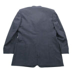 Versace Vintage Gianni Jacket Blue Leather Stand Collar Mao
