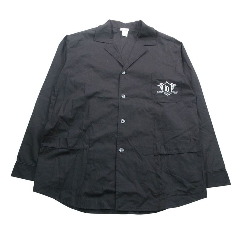 Versace Vintage Shirt Jacket Long Sleeve Tailored Logo Embroidery Piping