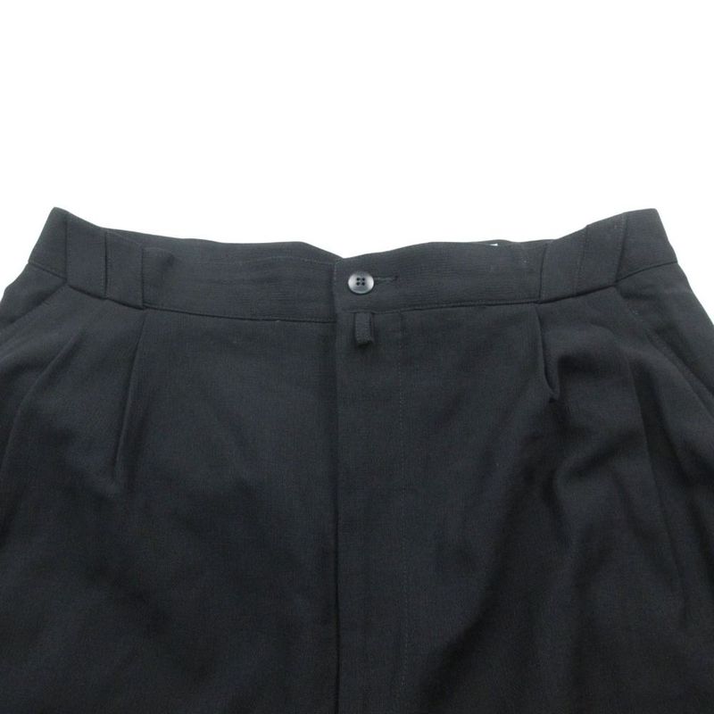 Versace Vintage Gianni Trousers 3 Tuck Pants Wool Nylon Black