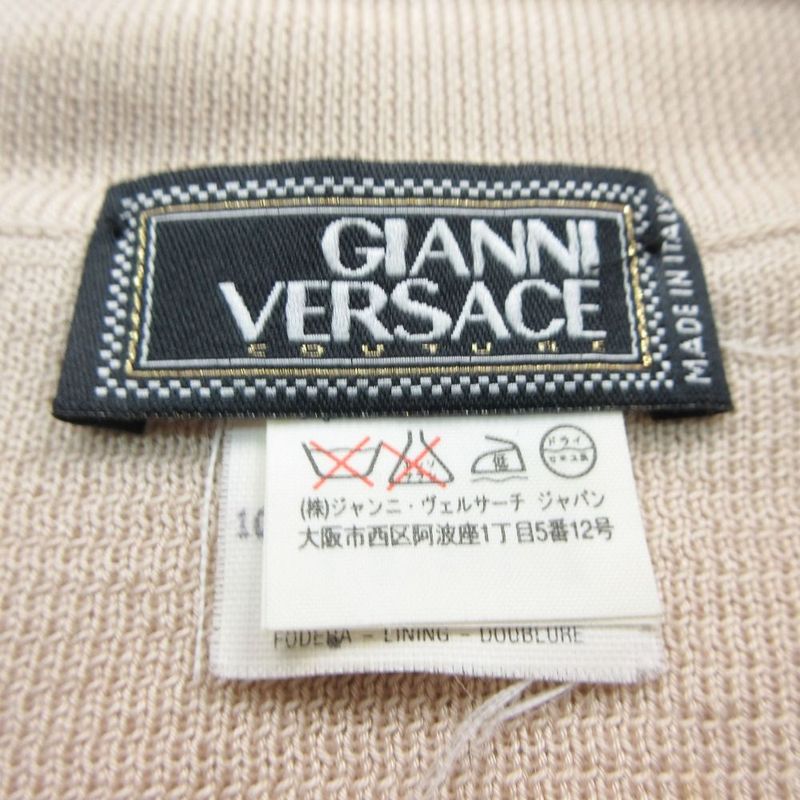 Versace Vintage Gianni Gurka Logo Knit Polo Shirt Long Sleeve