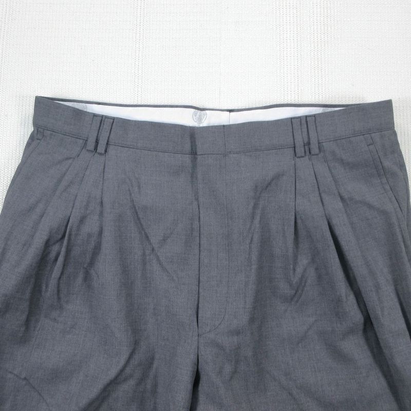 Versace Trousers Pants 3 Tuck Wool 52 XL Gray