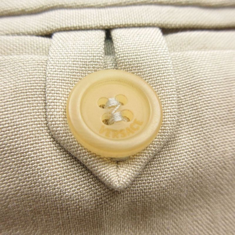 Versace Vintage Gianni Silk Trousers Pants 3 Tuck 52 XL Beige