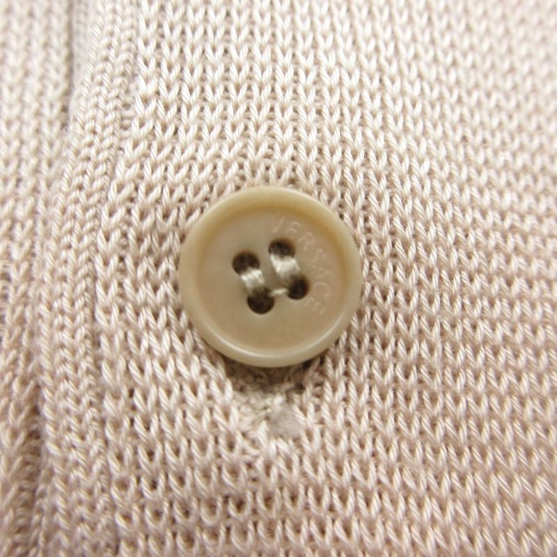 Versace Vintage Gianni Gurka Logo Knit Polo Shirt Long Sleeve