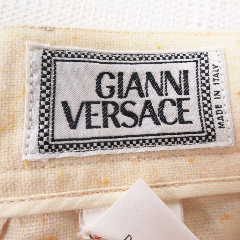 Versace Vintage Gianni Trousers 3 Tuck Pants Wool Mix All Over
