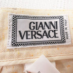 Versace Vintage Gianni Trousers 3 Tuck Pants Wool Mix All Over