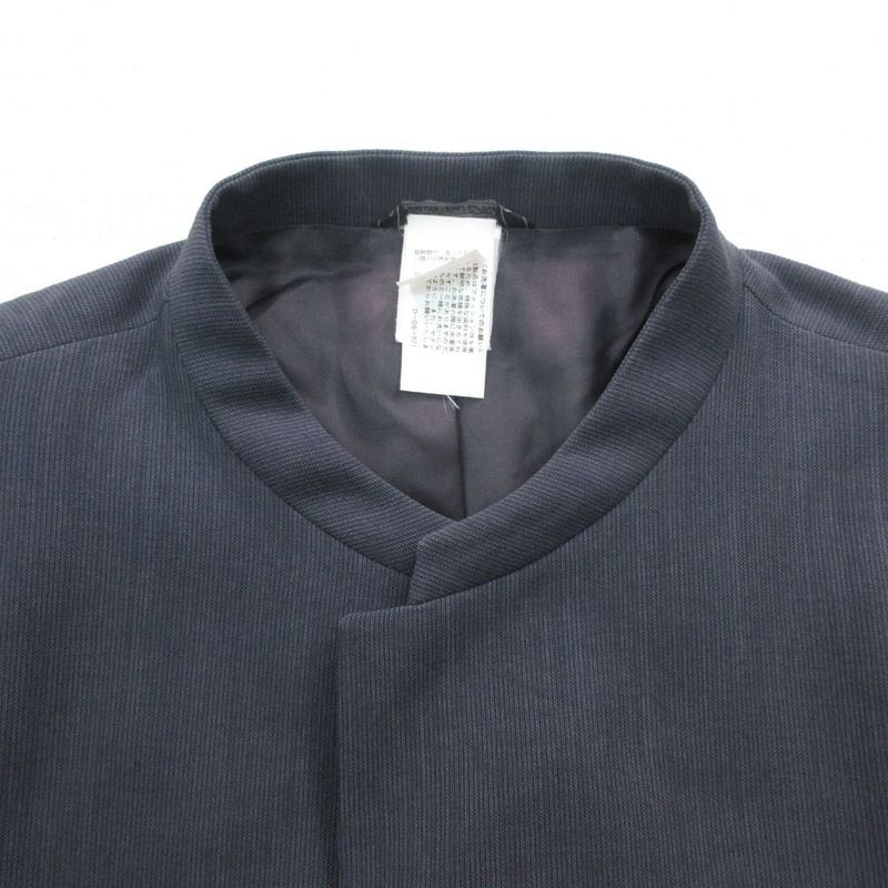 Versace Vintage Gianni Jacket Blue Leather Stand Collar Mao