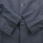 Versace Vintage Gianni Jacket Blue Leather Stand Collar Mao