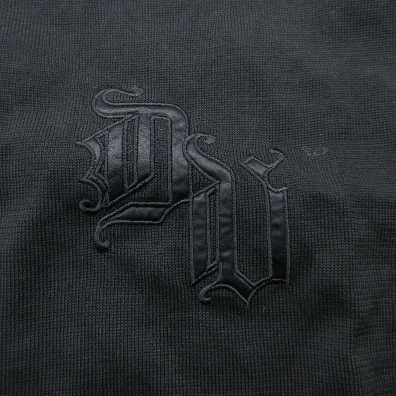 Versace Vintage Henley Neck Knit T-Shirt Short Sleeve Logo