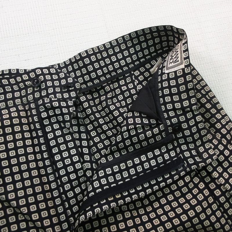 Versace Vintage Gianni Silk Trousers Pants All Over Pattern 52