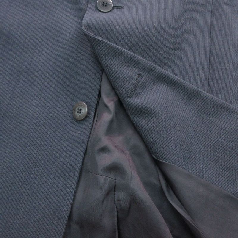 Versace Vintage Gianni Jacket Blue Leather Stand Collar Mao