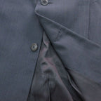 Versace Vintage Gianni Jacket Blue Leather Stand Collar Mao