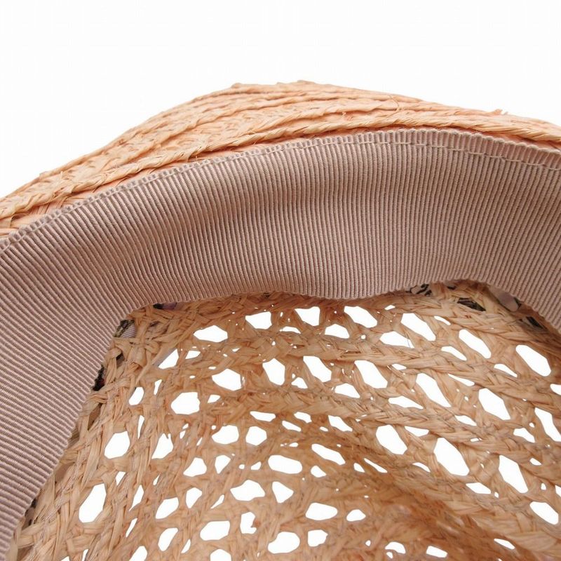 Gucci Raffia Hat Straw Hat Flora Ribbon M Natural