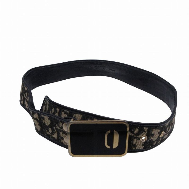 Dior Trotter Pattern Square Buckle Black 79