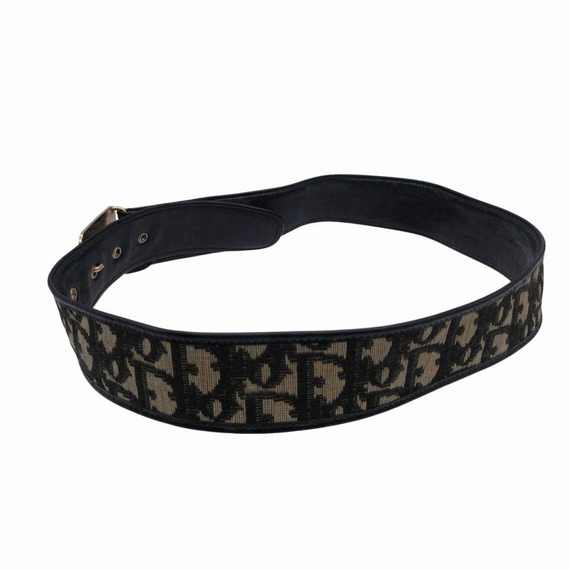 Dior Trotter Pattern Square Buckle Black 79