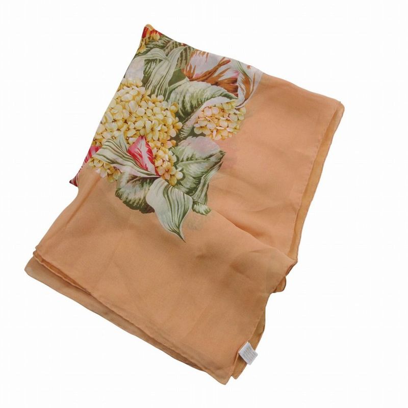 Gucci Silk Large Scarf Flower Print Orange