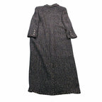 Chanel Tweed Long Coat Brown Black 44 XL