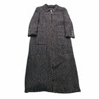 Chanel Tweed Long Coat Brown Black 44 XL