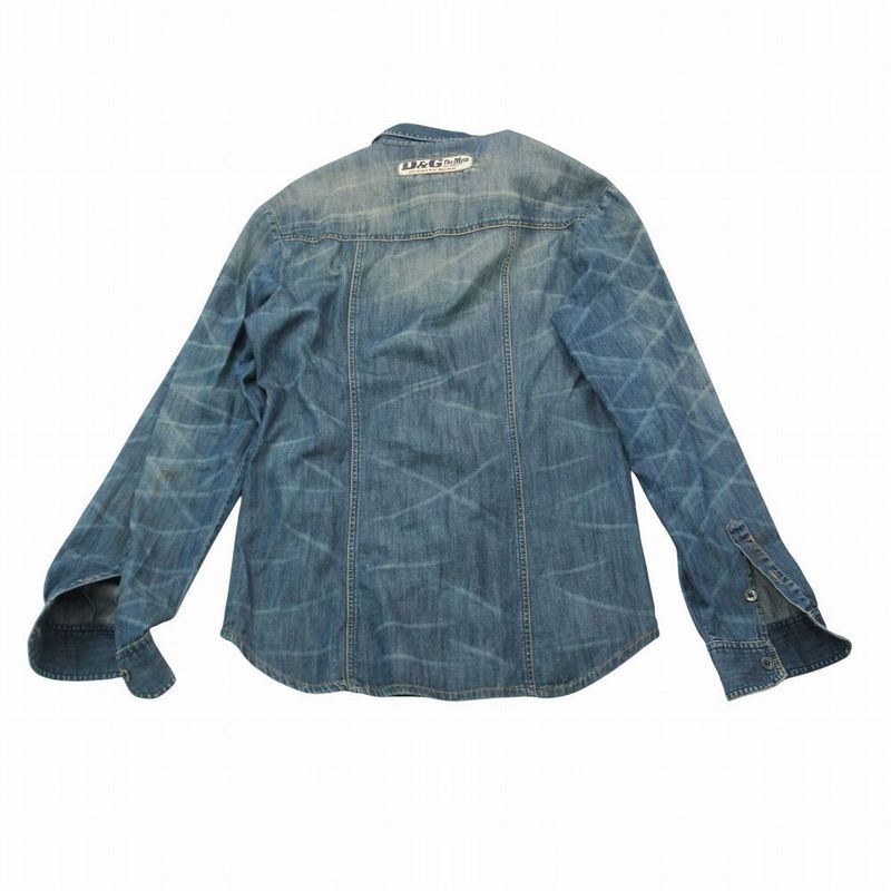 Dolce & Gabbana D&G Denim Dungari Shirt Jeanius Mind Long Sleeve