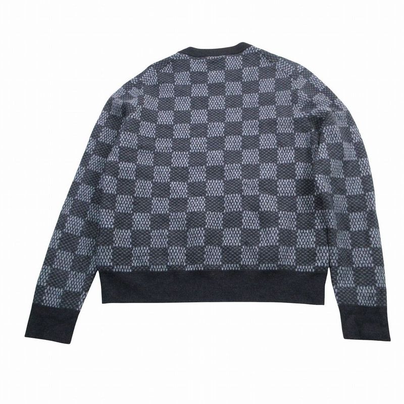 Louis Vuitton Czu Damier Cresque Neck Knit Sweater Pullover Top