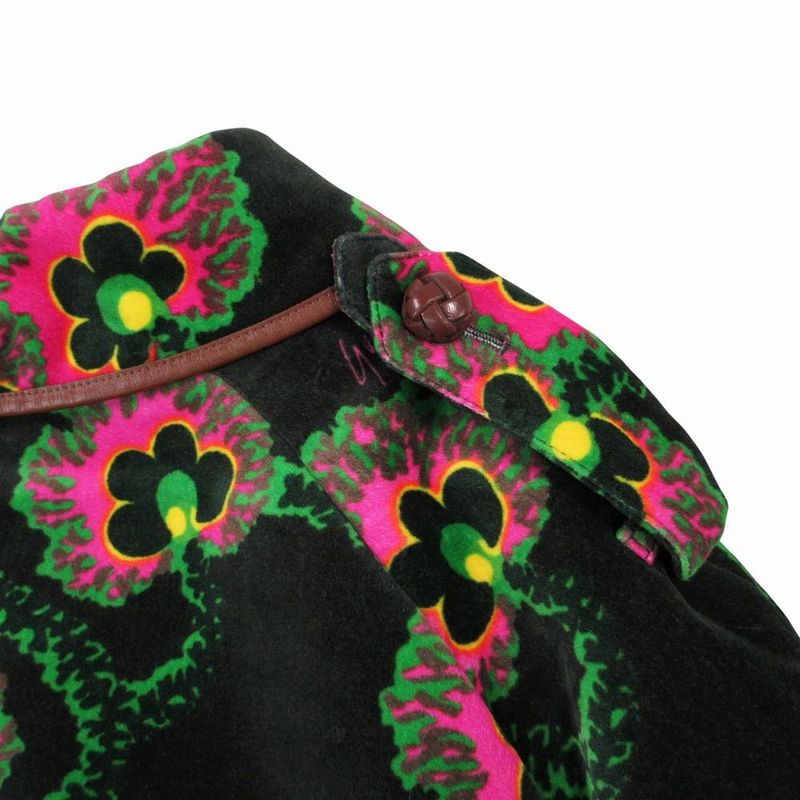 Gucci Kenneth Scott Floral Epi Rogue Velvet Velour Trench Coat Belted 44