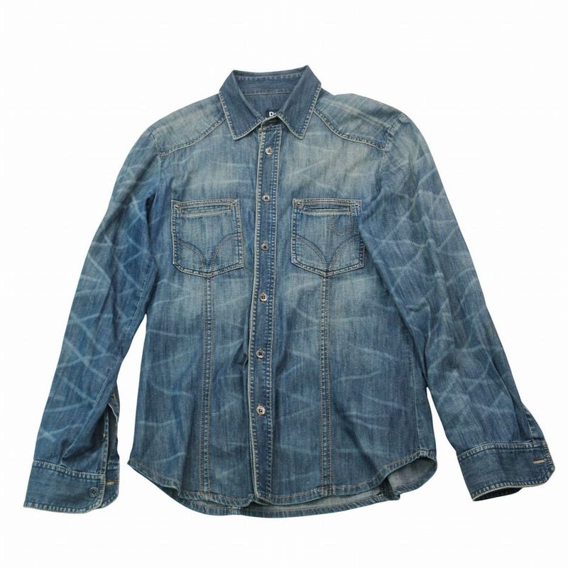 Dolce & Gabbana D&G Denim Dungari Shirt Jeanius Mind Long Sleeve