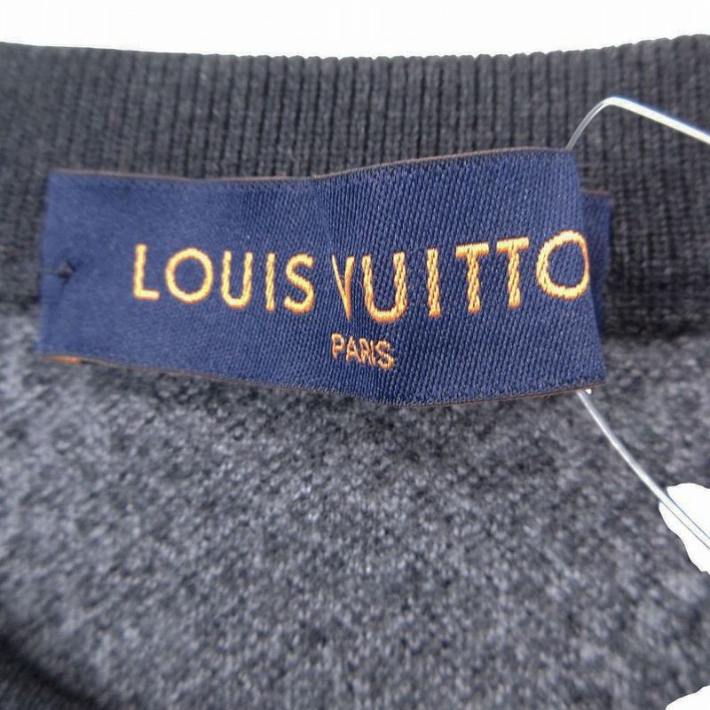 Louis Vuitton Czu Damier Cresque Neck Knit Sweater Pullover Top
