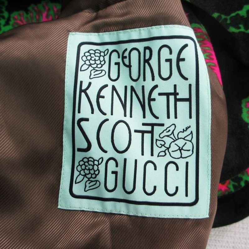 Gucci Kenneth Scott Floral Epi Rogue Velvet Velour Trench Coat Belted 44