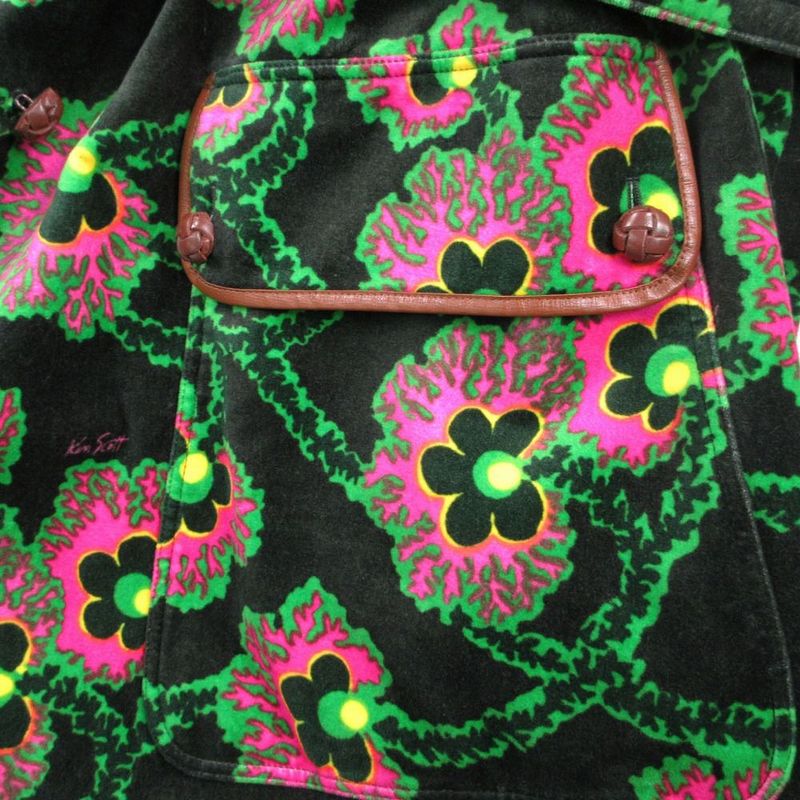 Gucci Kenneth Scott Floral Epi Rogue Velvet Velour Trench Coat Belted 44