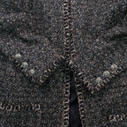 Chanel Tweed Long Coat Brown Black 44 XL