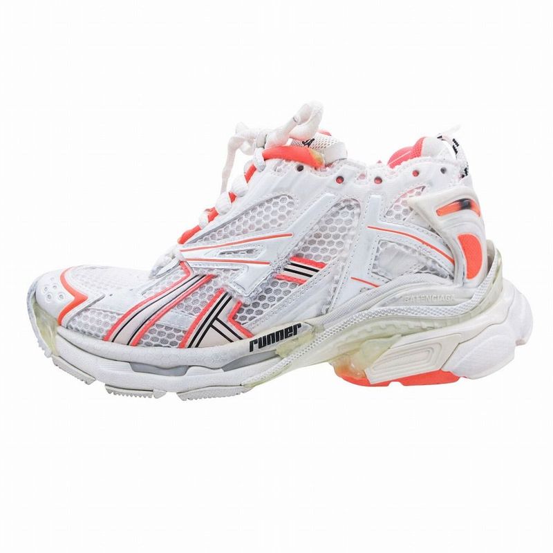 Balenciaga Runner Low Cut Sneakers Shoes White Orange