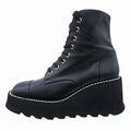 Chanel Shoes Lambskin Boots Quilted Sole Side Zip 37.5