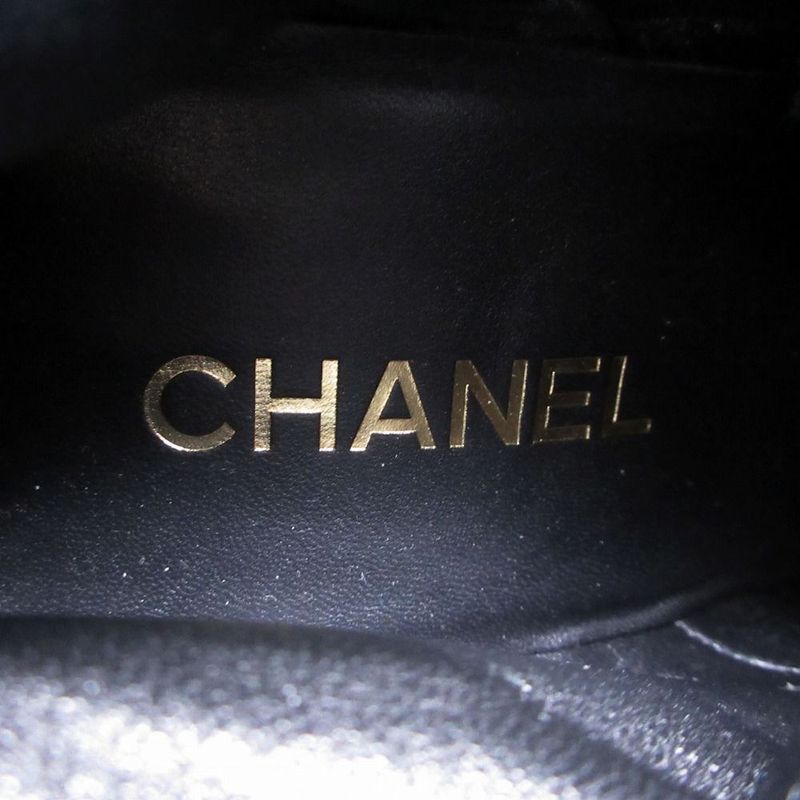 Chanel Shoes Lambskin Boots Quilted Sole Side Zip 37.5