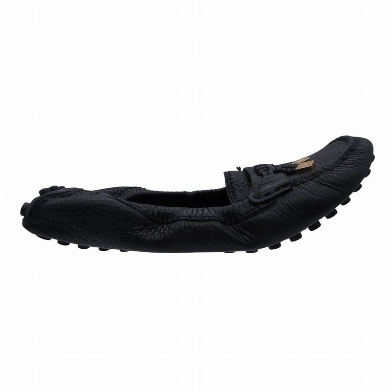 Louis Vuitton Leather Tassel Moccasins Driving Shoes Black