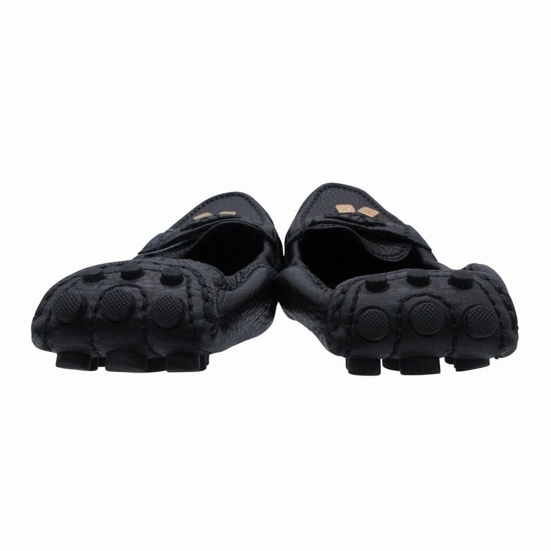 Louis Vuitton Leather Tassel Moccasins Driving Shoes Black
