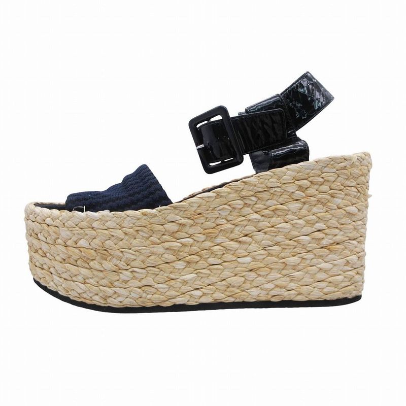 Celine Phoebe Philo Era Wedge Sole Espadrilles Platform Sandals Shoes Ankle Strap