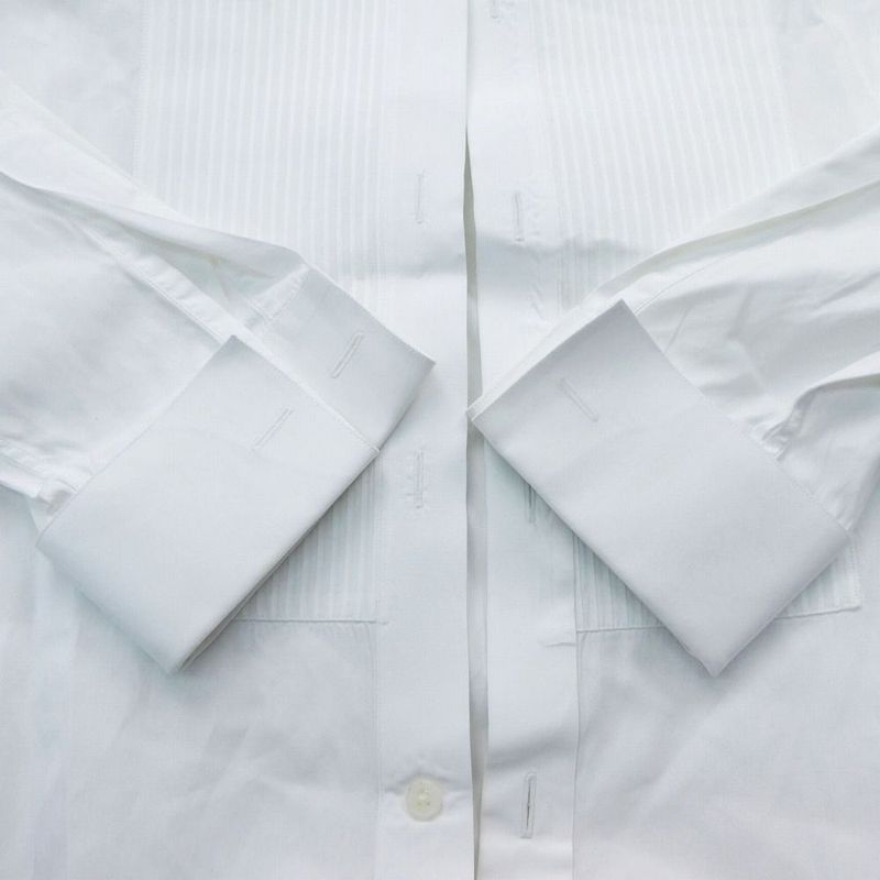 Louis Vuitton Dress Shirt Wing Collar Pleated Long Sleeve Cotton Top 42