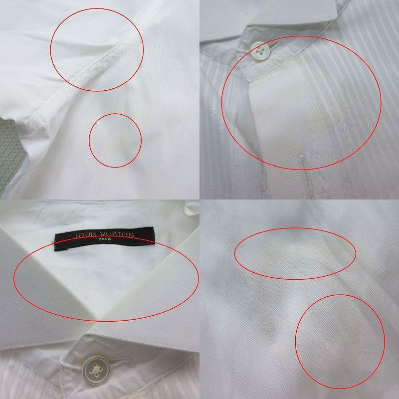 Louis Vuitton Dress Shirt Wing Collar Pleated Long Sleeve Cotton Top 42