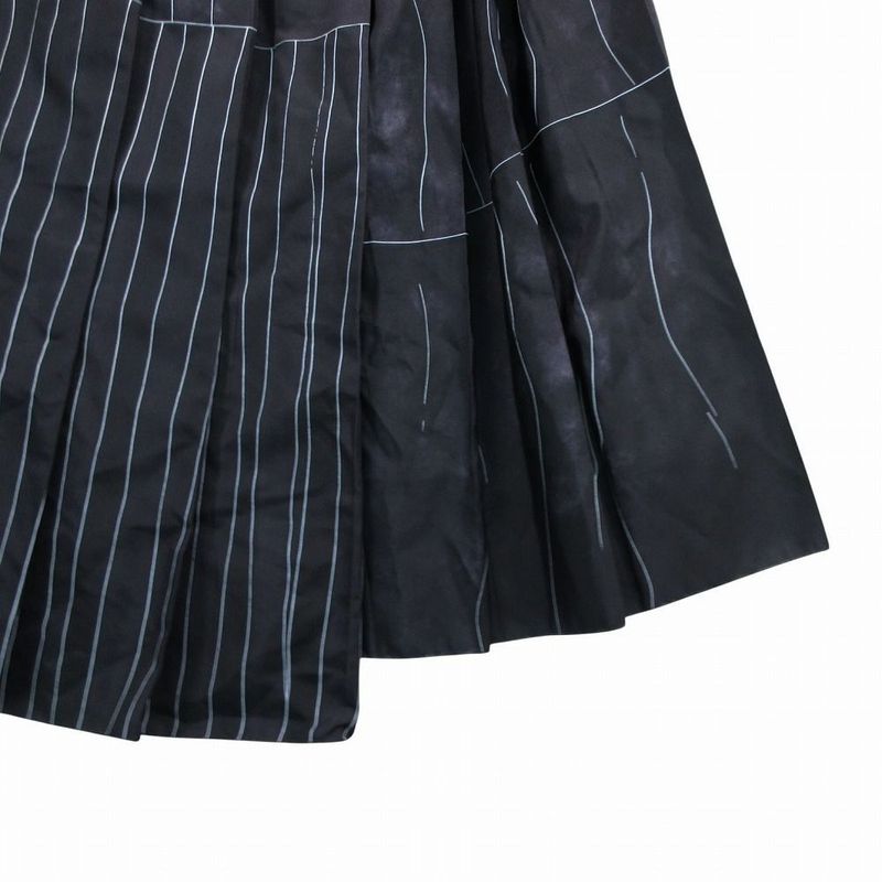 Prada Gathered All Over Pattern Pleated Skirt Calf Length 38