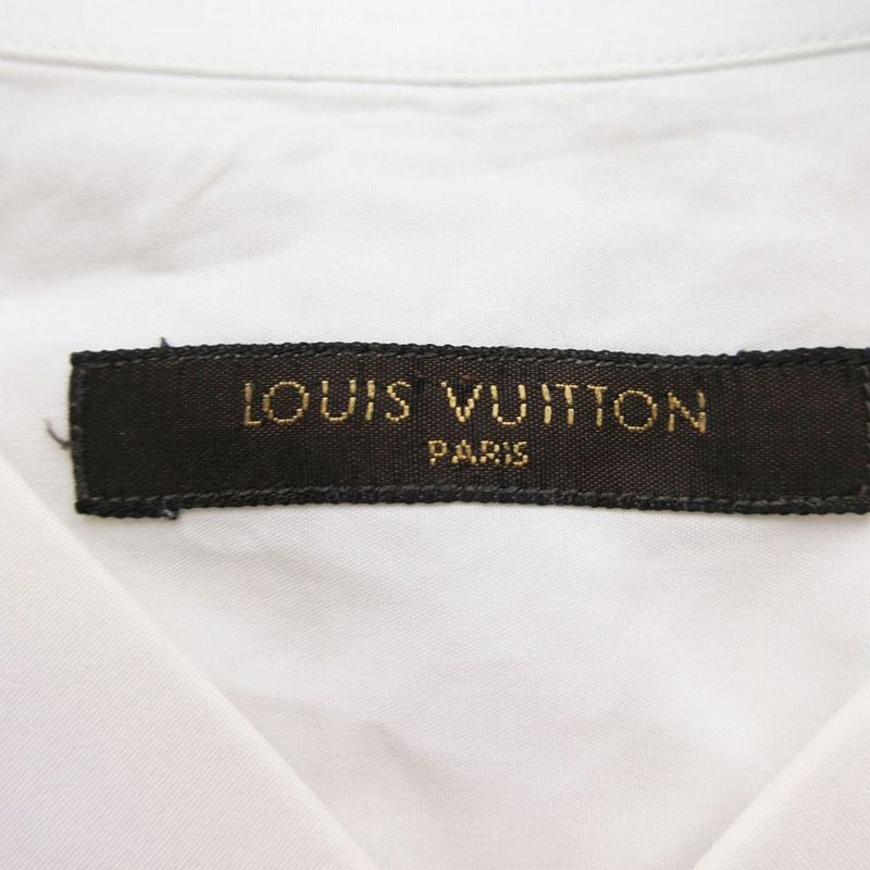 Louis Vuitton Dress Shirt Wing Collar Pleated Long Sleeve Cotton Top 42