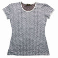 Fendi Zucca Pattern Stretch T-Shirt Pullover Top Short Sleeve 44 Sweater