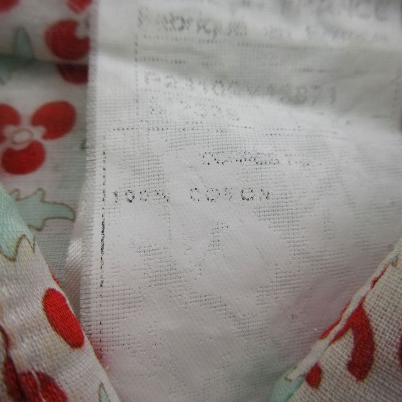 Chanel Blouse Sheer Shirt 3/4 Sleeve Floral Pattern CC Logo CC