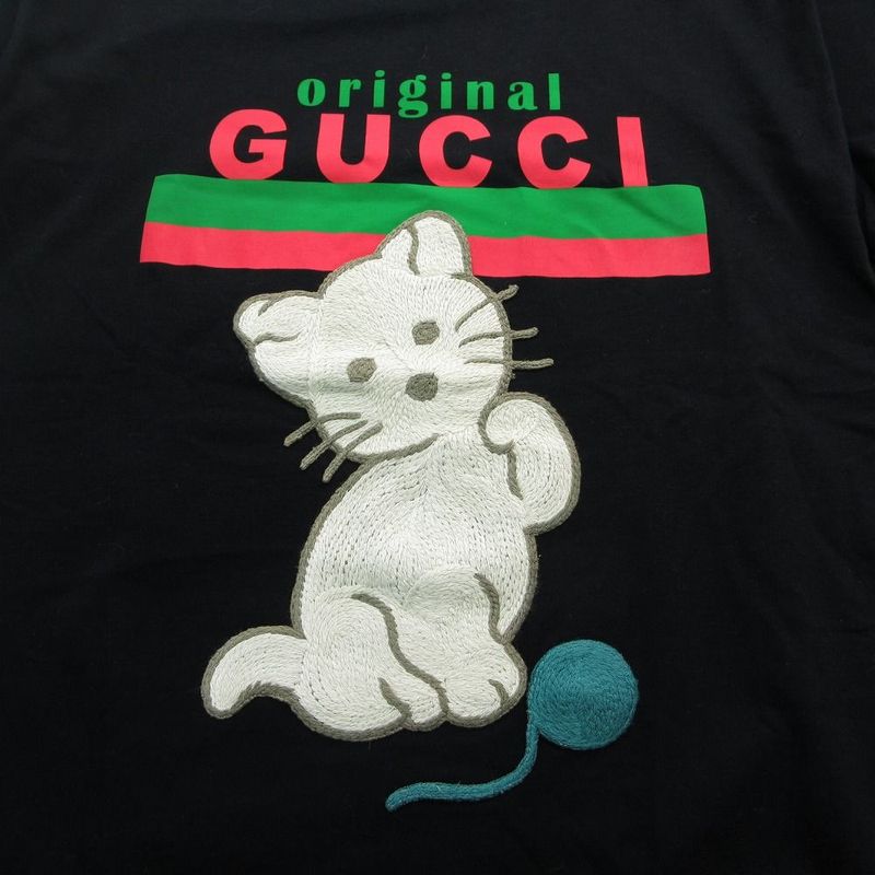 Gucci T-Shirt Short Sleeve Cat Embroidery Web