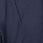 Chanel Cashmere Knit Sweater V-neck Cape Style 40 L Navy