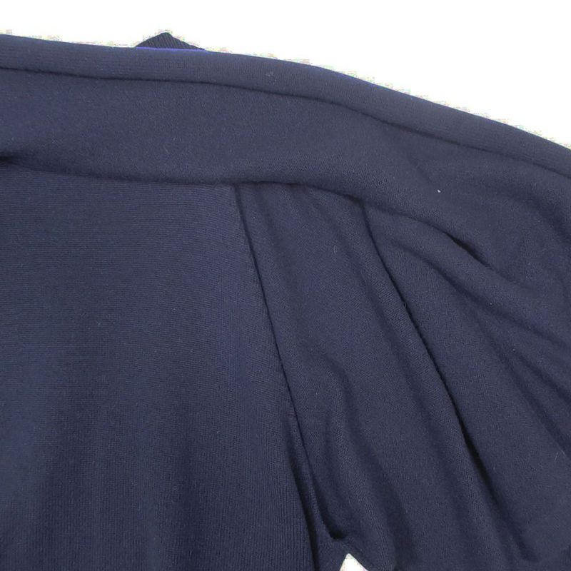 Chanel Cashmere Knit Sweater V-neck Cape Style 40 L Navy